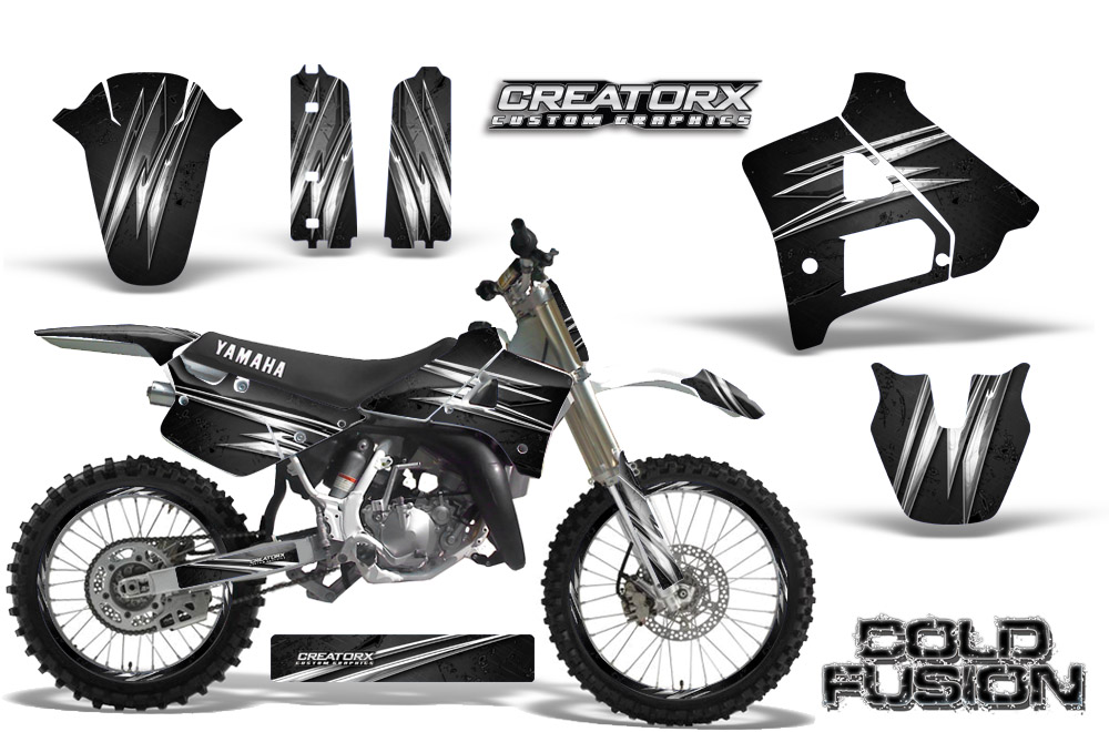 Yamaha YZ125 91-92 Graphics Kit Cold Fusion Black NP Rims